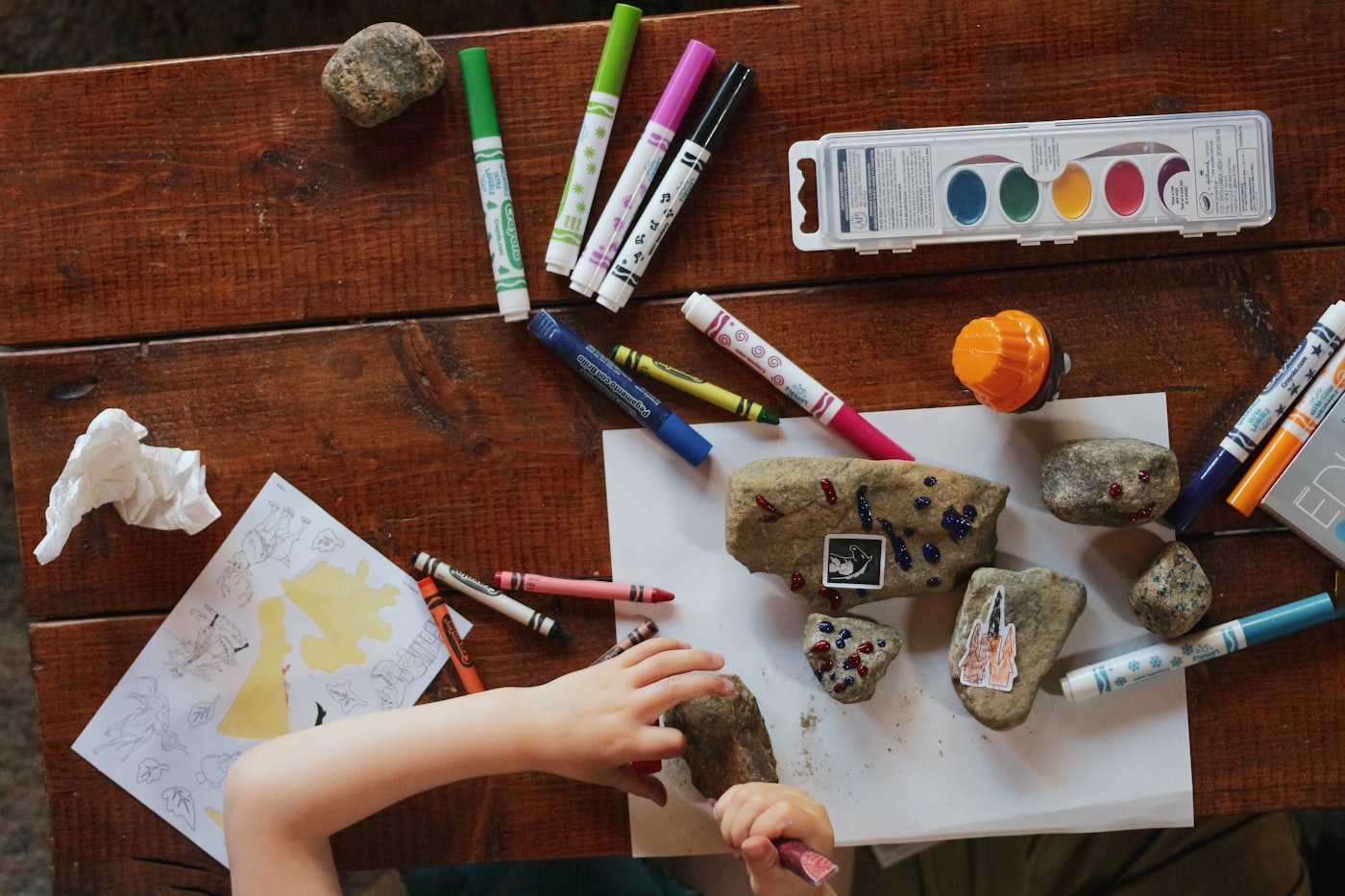 Children painting in the studio